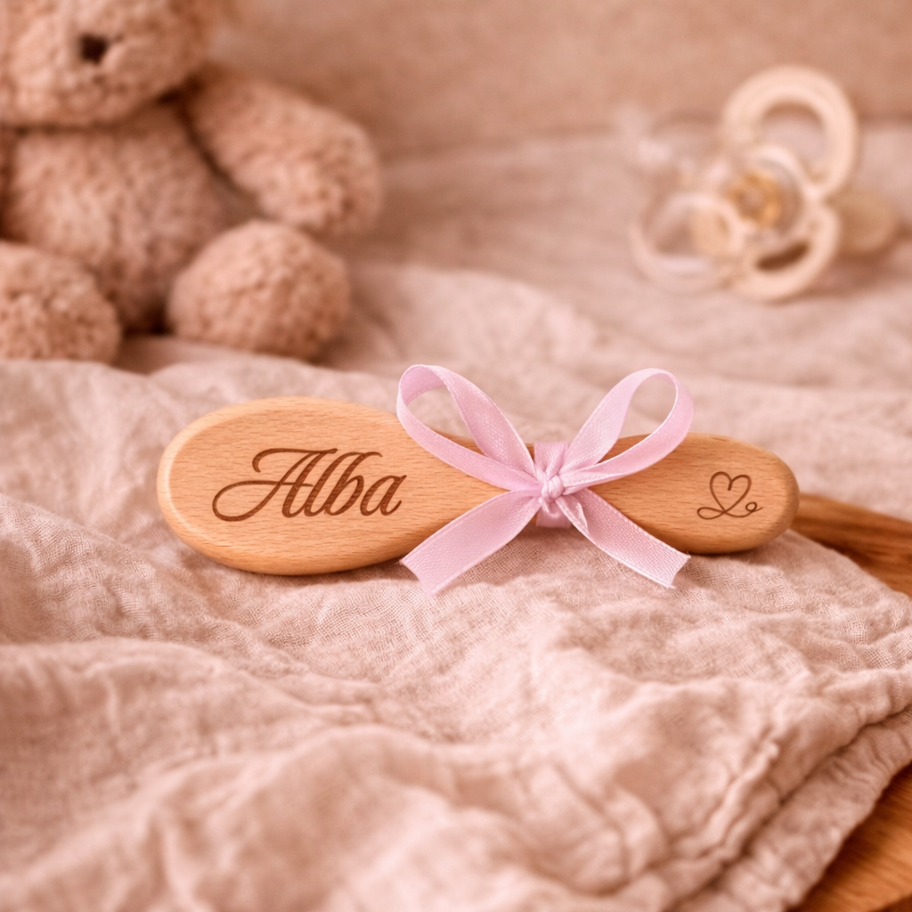 Brosse Bébé Personnalisée en Bois Gravé