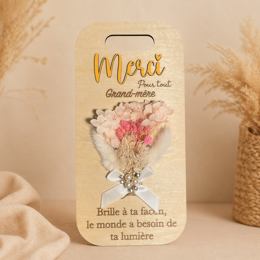 Plaque décorative en bois – “Merci Grand-mère”
