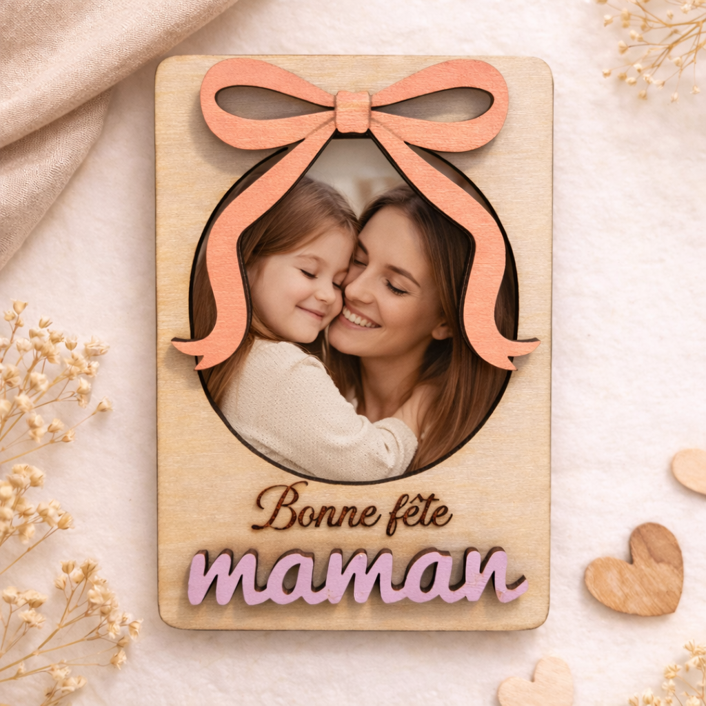 Magnet Fête des Mères Personnalisé – Cadre Photo Bonne Fête Maman